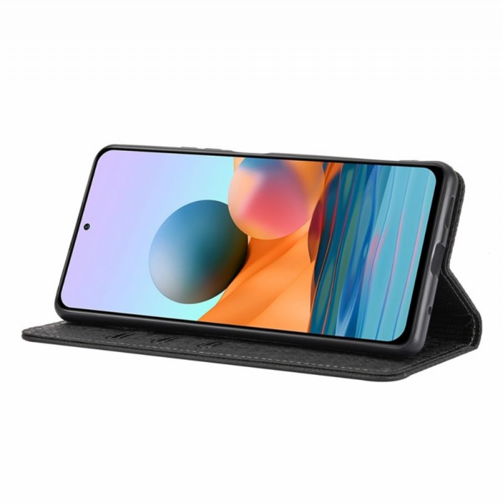 Leren Hoesje voor Poco M4 Pro 5G Met Ketting Stijl Geweven Leren Band