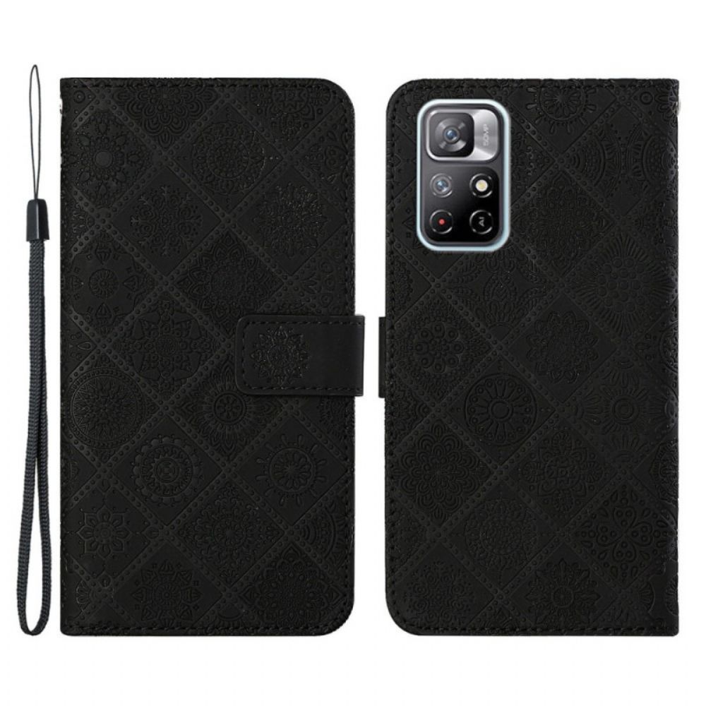 Leren Hoesje voor Poco M4 Pro 5G Tapijtpatroon