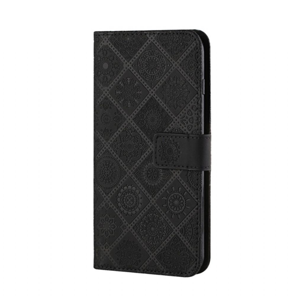 Leren Hoesje voor Poco M4 Pro 5G Tapijtpatroon
