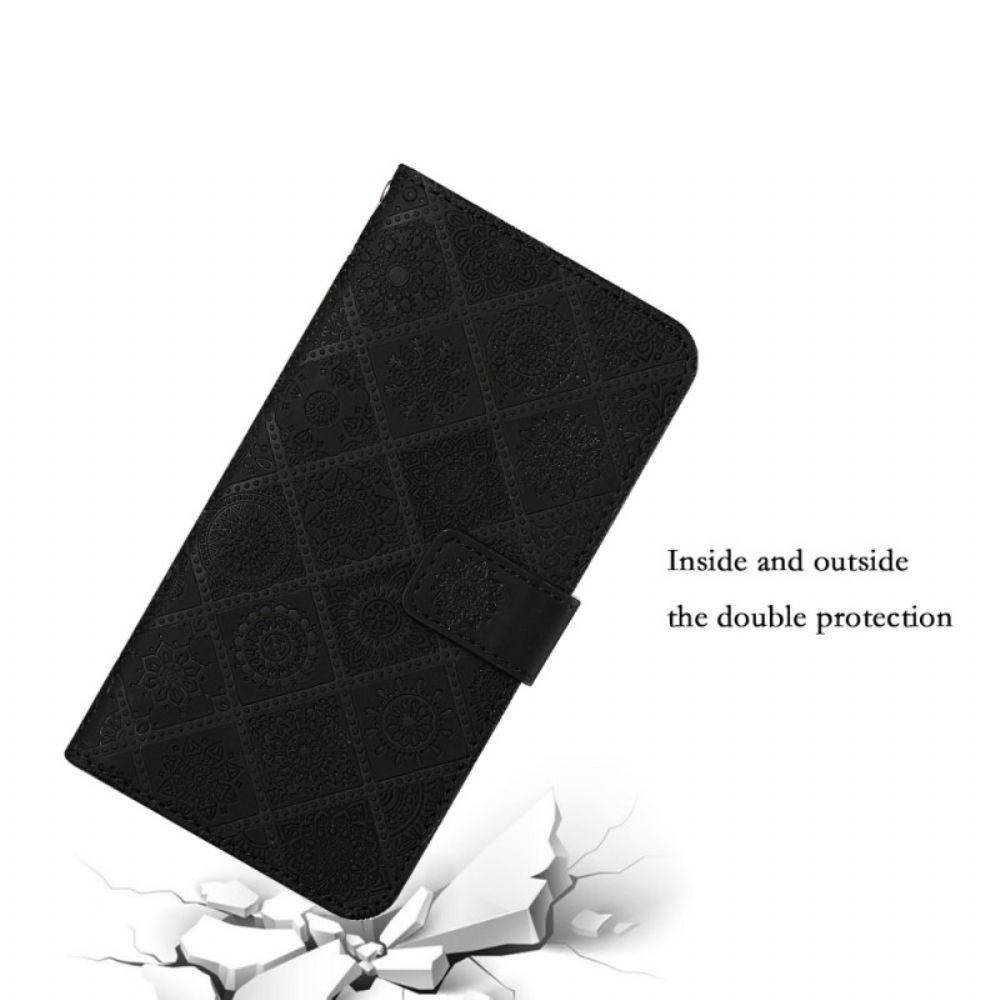 Leren Hoesje voor Poco M4 Pro 5G Tapijtpatroon