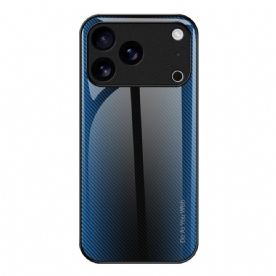 Cover Hoesje iPhone 17 Pro Telefoonhoesje Gehard Glas Met Koolstofvezel