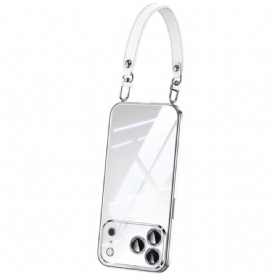 Cover Hoesje iPhone 17 Pro Telefoonhoesje Transparant Met Polsbandje