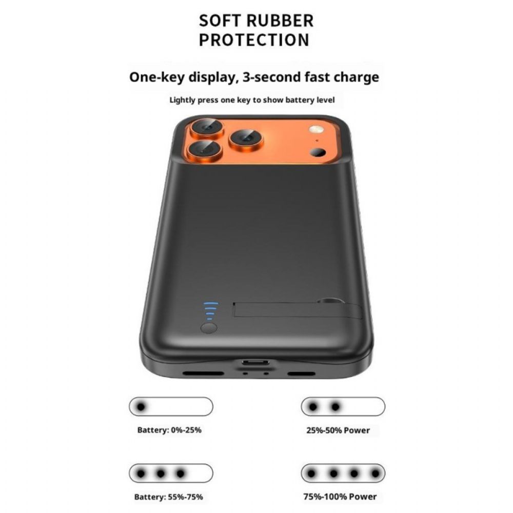 Externe Batterijhoes Van 5000 Mah Voor iPhone 17 Pro Met Ingebouwde Standaard