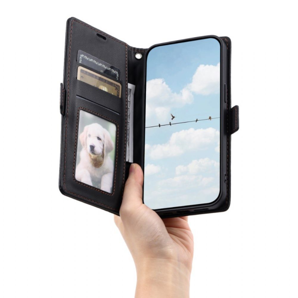 Flip Case Leren iPhone 17 Pro Gewatteerd