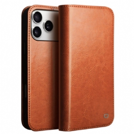 Folio-hoesje iPhone 17 Pro Vintage Qialino Bescherming Hoesje