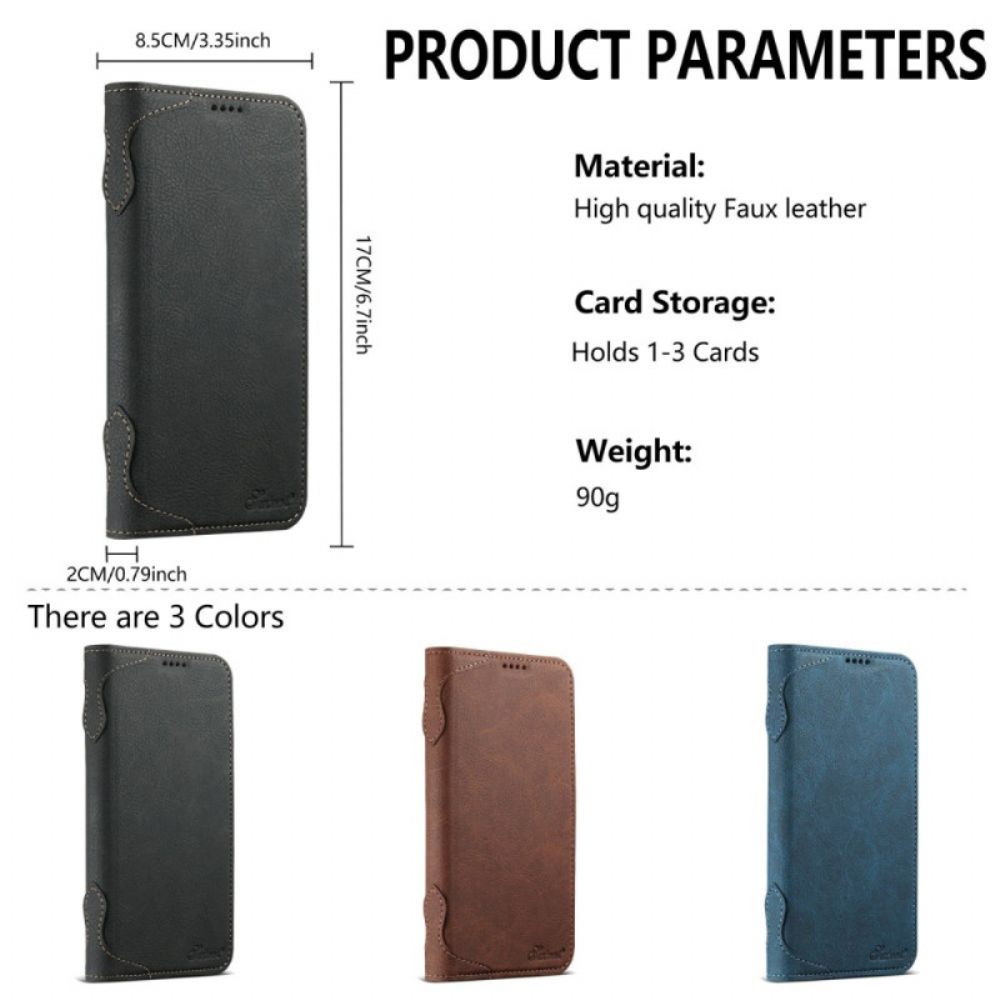 Folio-hoesje Voor iPhone 17 Pro Magsafe-compatibele Lychee-textuur