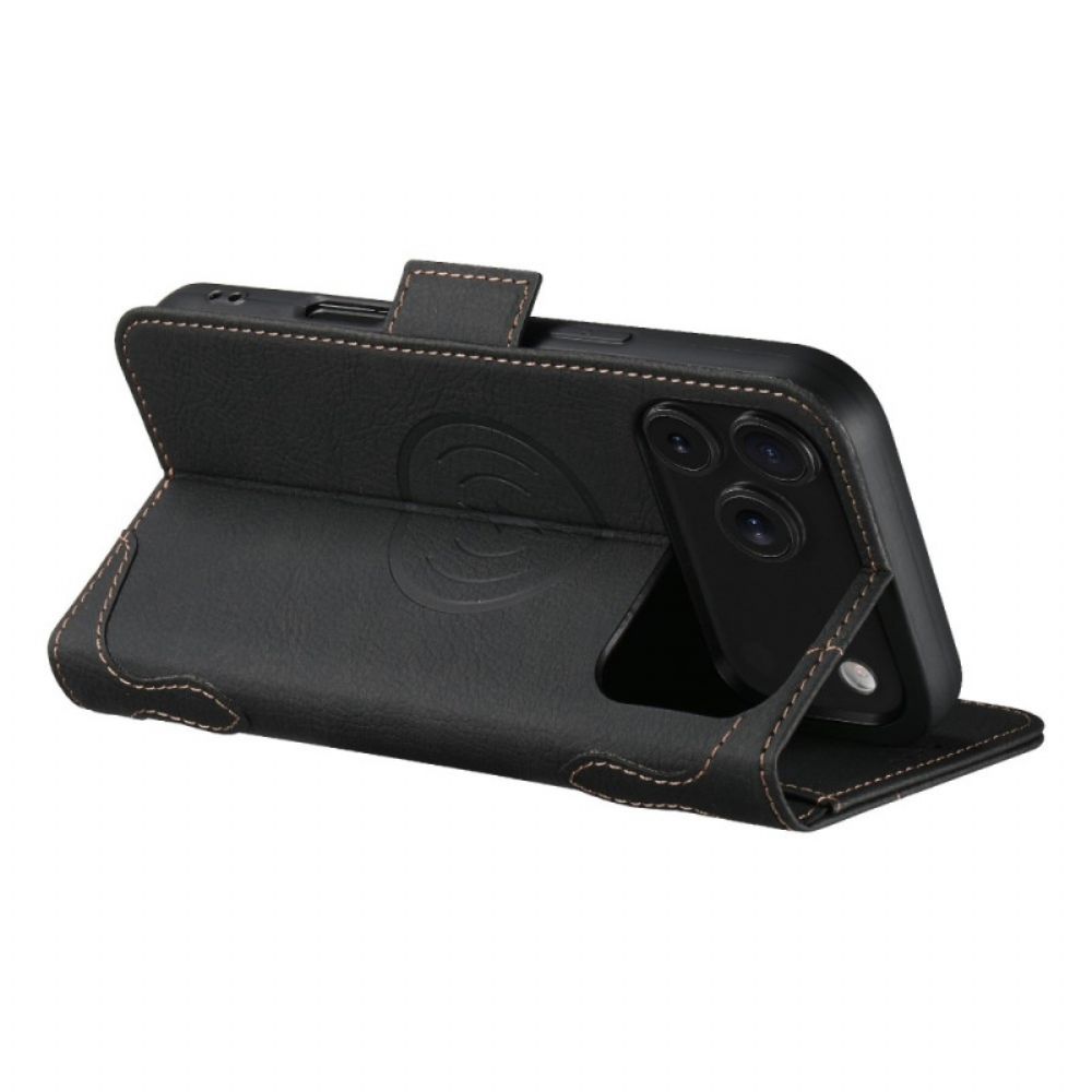 Folio-hoesje Voor iPhone 17 Pro Magsafe-compatibele Lychee-textuur