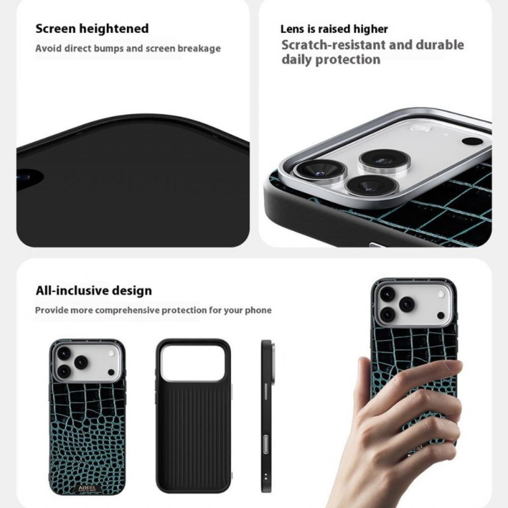 Hoesje iPhone 17 Pro Magsafe-compatibel Krokodillenleer-effect Abeel