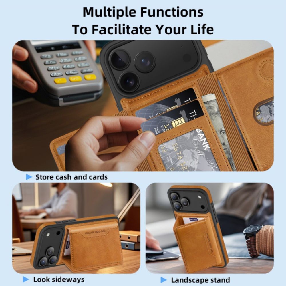 Hoesje iPhone 17 Pro Magsafe Premium Met Afneembare Kaart Houder Bescherming Hoesje