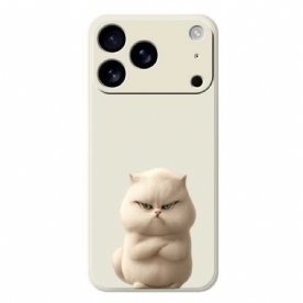 Hoesje iPhone 17 Pro Vloeibare Siliconen Met Boze Kat