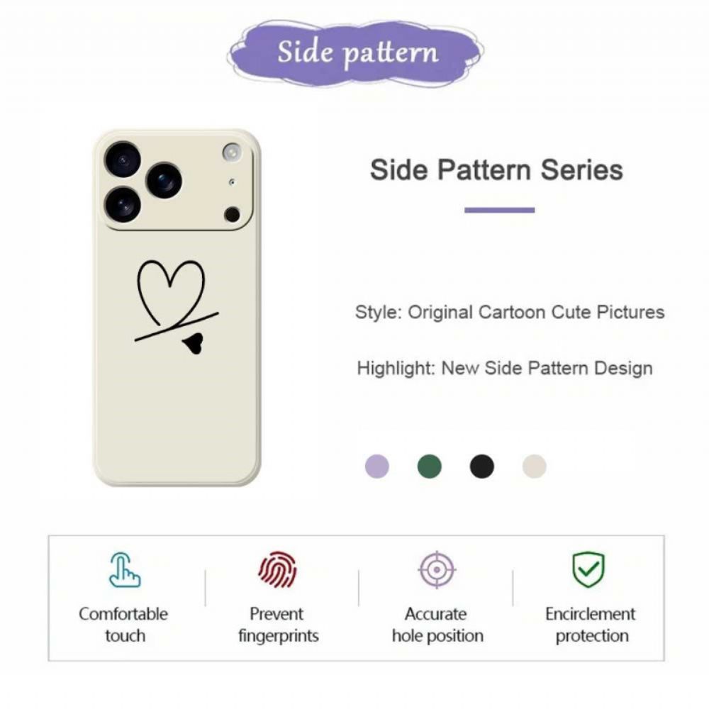 Hoesje iPhone 17 Pro Vloeibare Siliconen Met Hartje