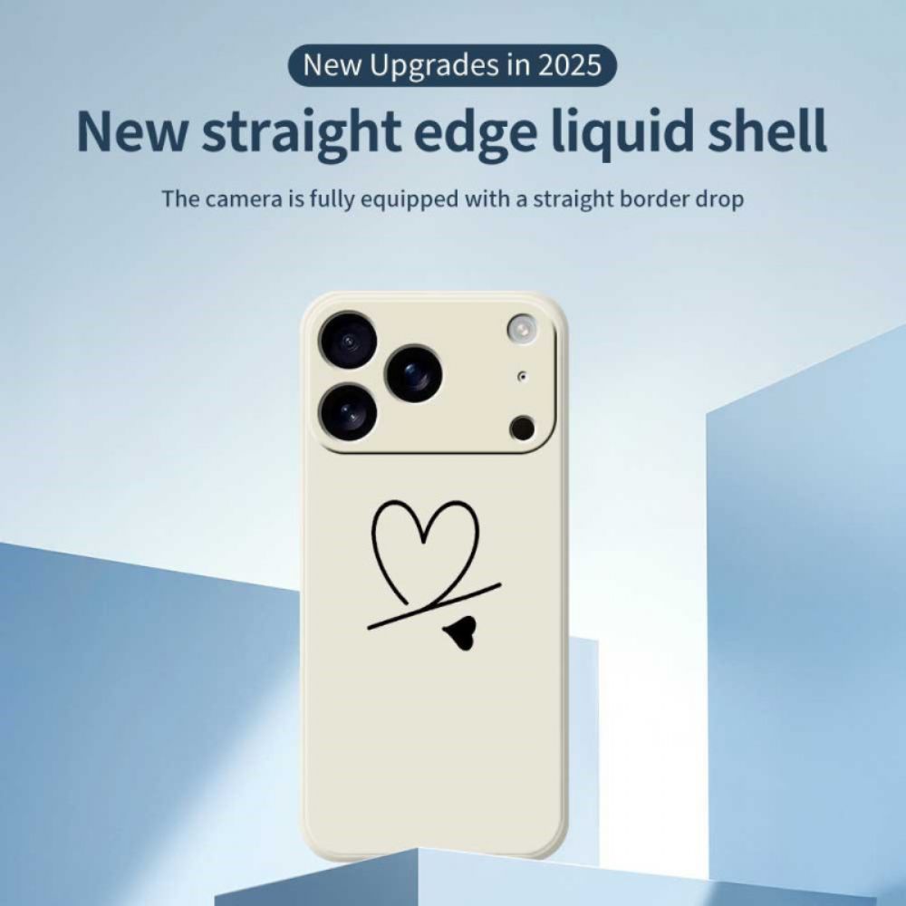 Hoesje iPhone 17 Pro Vloeibare Siliconen Met Hartje