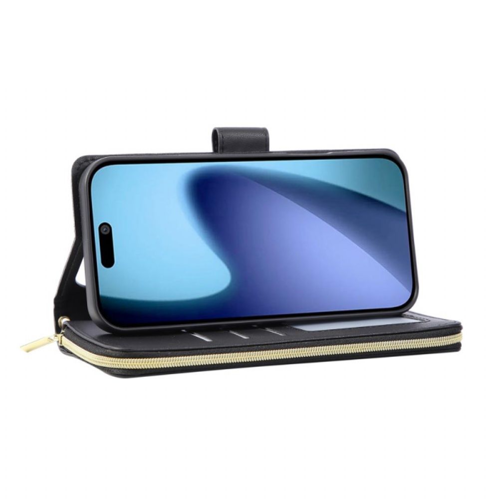 Leren Hoesje iPhone 17 Pro Monochroom Bandje