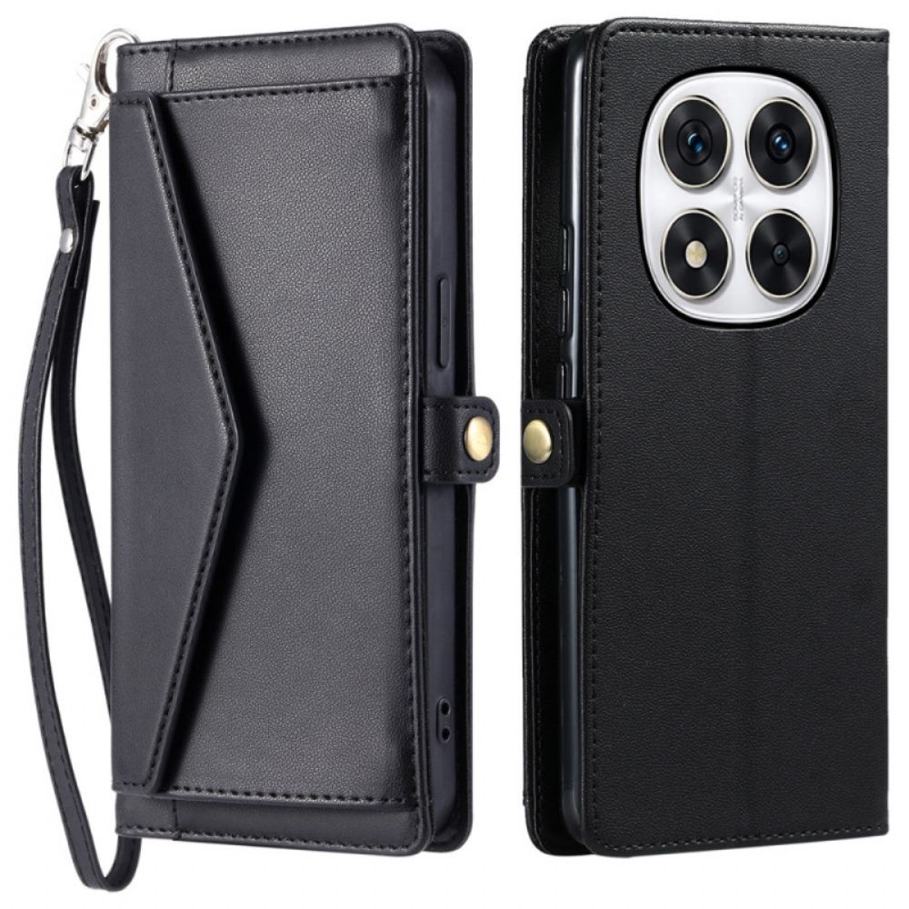Flip Case Leren Xiaomi Redmi Note 14 Pro 4g Etui Met Bandje