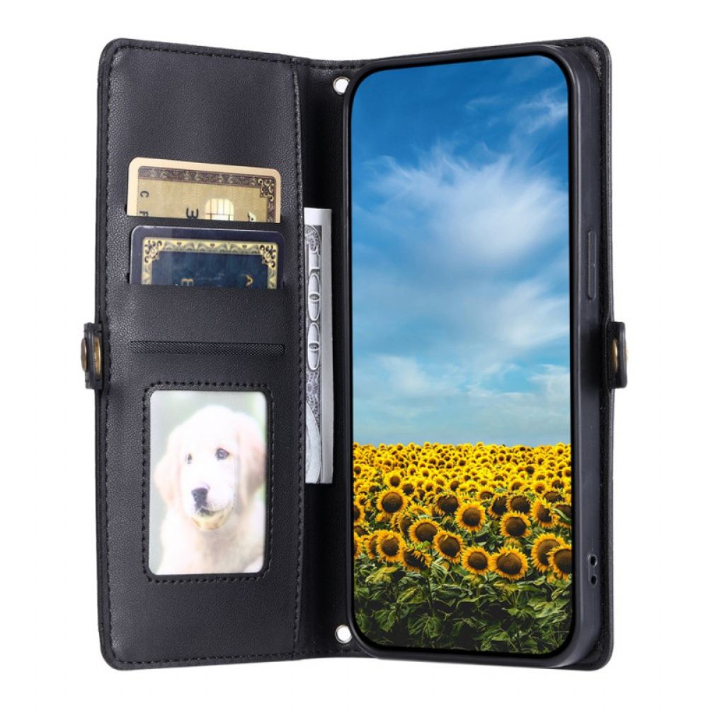 Flip Case Leren Xiaomi Redmi Note 14 Pro 4g Etui Met Bandje