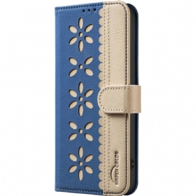 Flip Case Leren Xiaomi Redmi Note 14 Pro 4g Tweekleurig Binfen Color