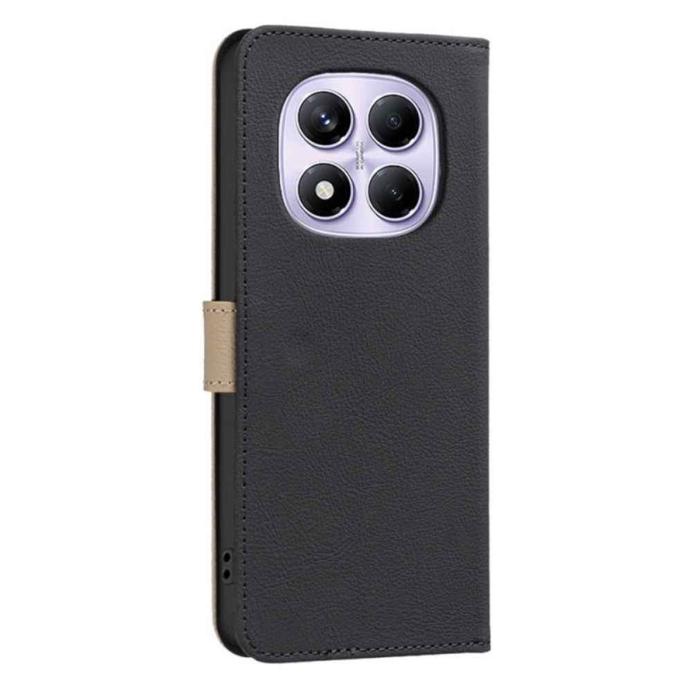 Flip Case Leren Xiaomi Redmi Note 14 Pro 4g Tweekleurig Binfen Color