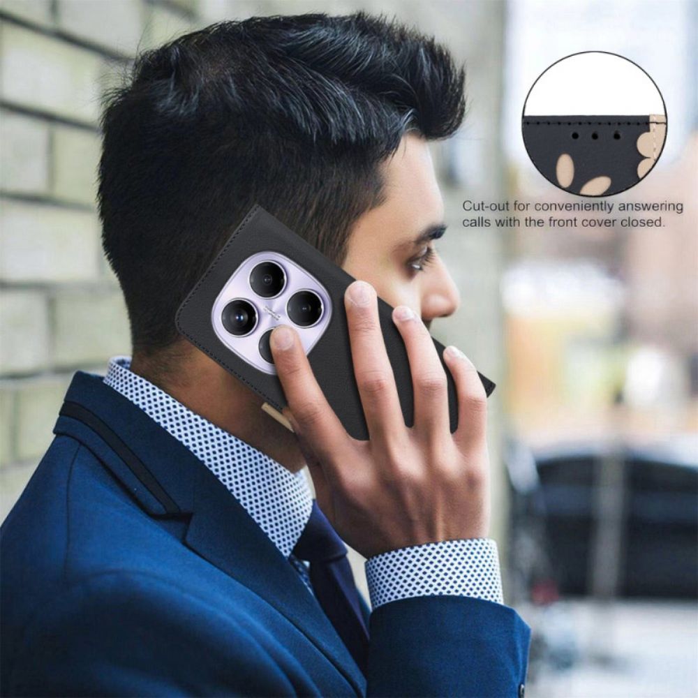 Flip Case Leren Xiaomi Redmi Note 14 Pro 4g Tweekleurig Binfen Color