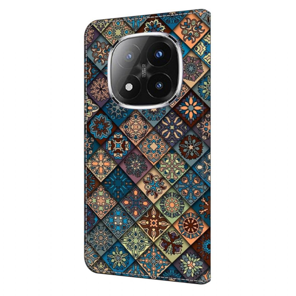 Folio-hoesje Xiaomi Redmi Note 14 Pro 4g Blauw Bloemenpatroon