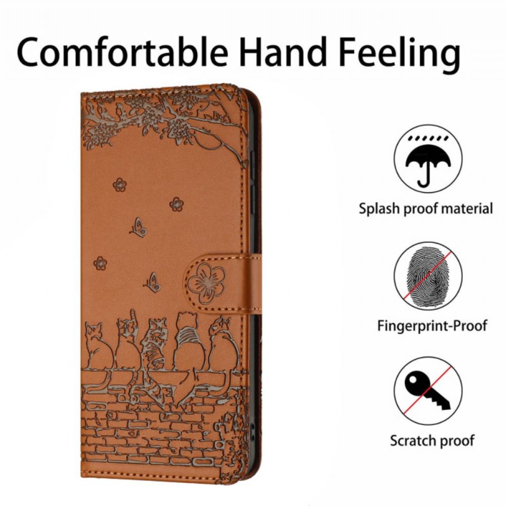 Folio-hoesje Xiaomi Redmi Note 14 Pro 4g Kattengang Met Bandje