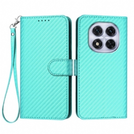 Folio-hoesje Xiaomi Redmi Note 14 Pro 4g Telefoonhoesje Carbonvezeltextuur Met Bandje