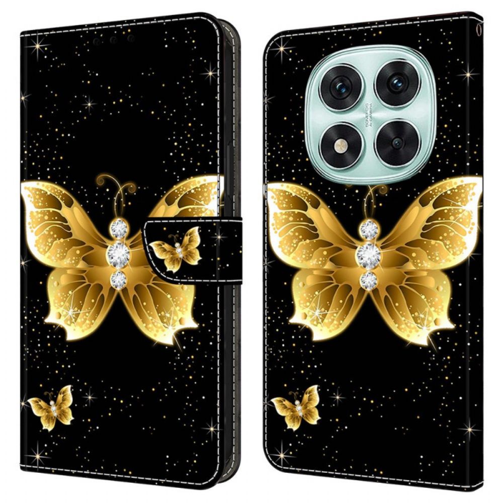 Folio-hoesje Xiaomi Redmi Note 14 Pro 4g Telefoonhoesje Gouden Vlinders