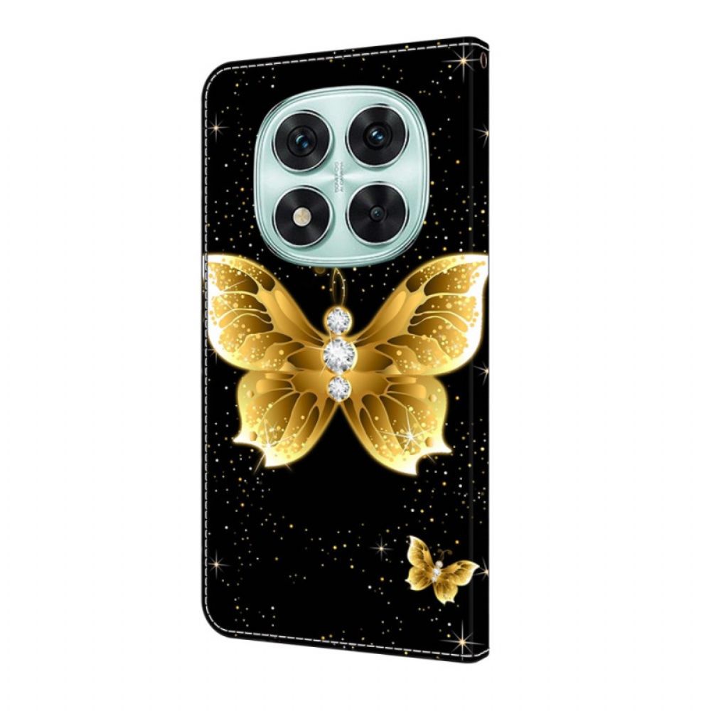 Folio-hoesje Xiaomi Redmi Note 14 Pro 4g Telefoonhoesje Gouden Vlinders