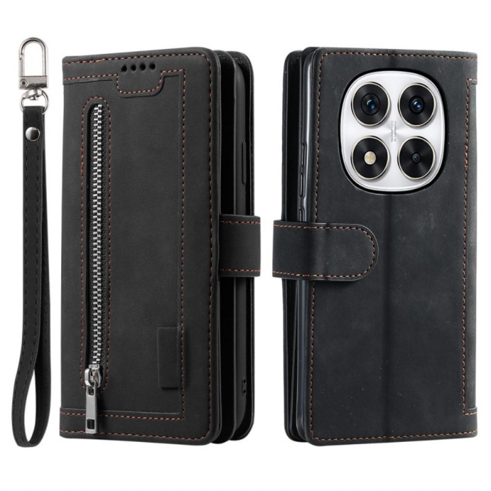 Folio-hoesje Xiaomi Redmi Note 14 Pro 4g Telefoonhoesje Kaarthouders Voor 9 Kaarten Met Bandje