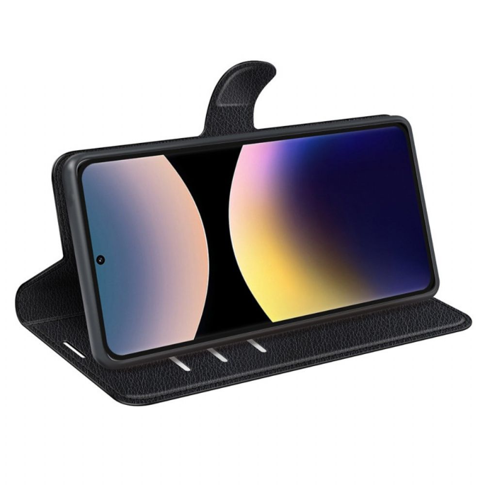 Folio-hoesje Xiaomi Redmi Note 14 Pro 4g Telefoonhoesje Klassiek Lychee Kunstleer