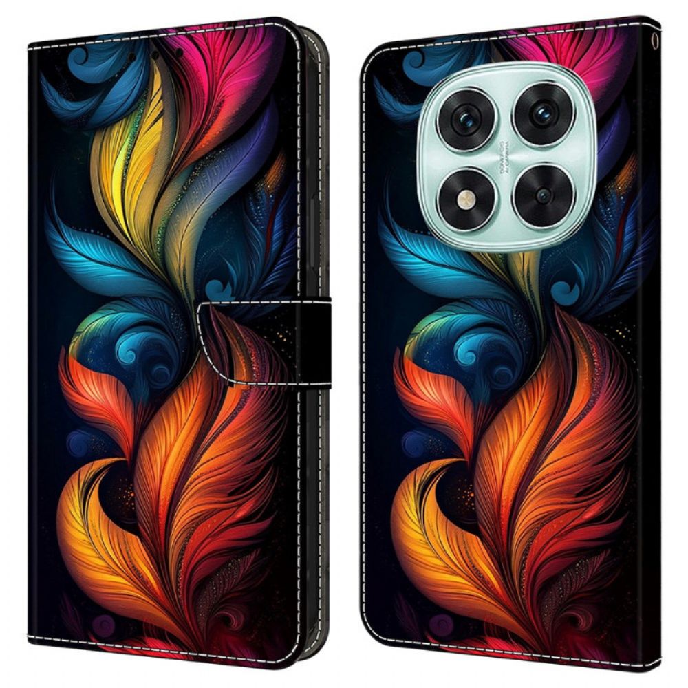 Folio-hoesje Xiaomi Redmi Note 14 Pro 4g Telefoonhoesje Kleurrijke Veren