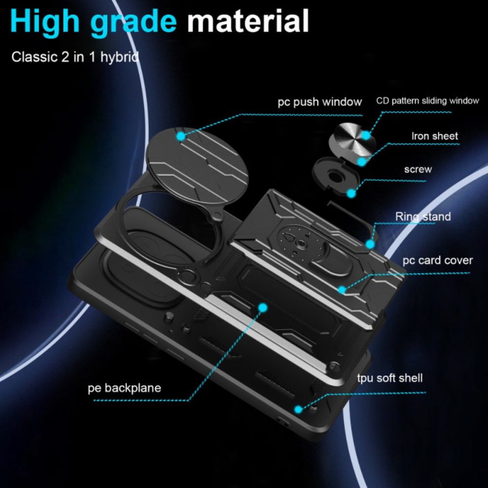 Hoesje Xiaomi Redmi Note 14 Pro 4g Ultra-resistent Met Standaard En Lensbeschermer