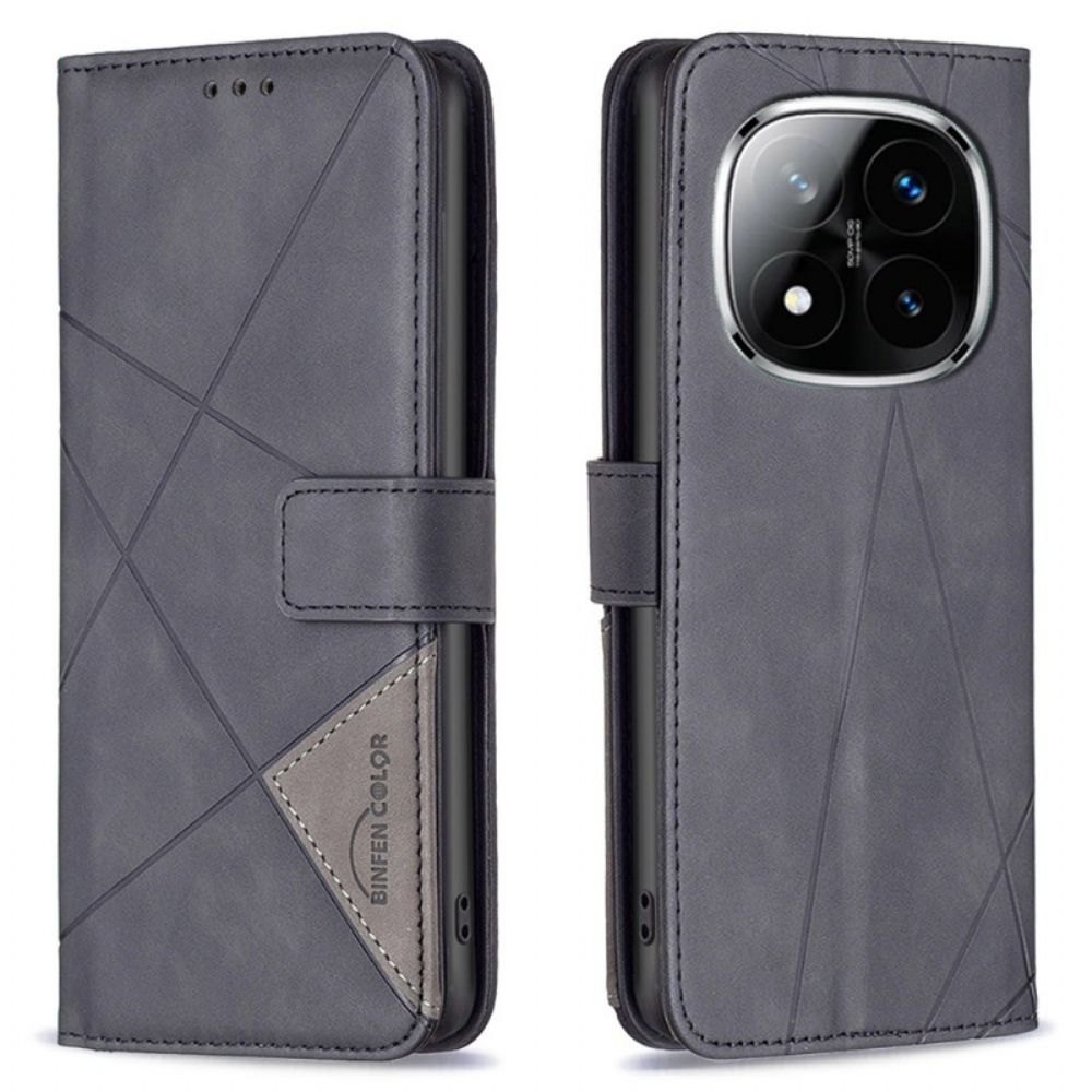 Leren Hoesje Voor Xiaomi Redmi Note 14 Pro 4g Geometrisch (binfen) Kleur