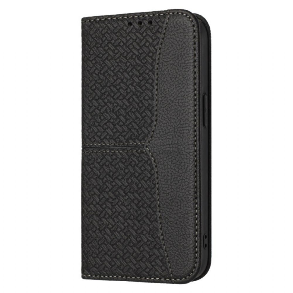 Leren Hoesje Voor Xiaomi Redmi Note 14 Pro 4g Geweven Textuur Met Bandje