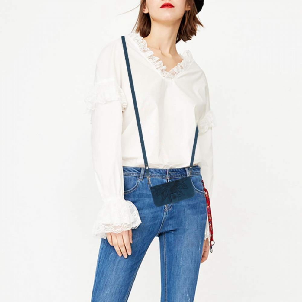 Leren Hoesje Voor Xiaomi Redmi Note 14 Pro 4g Schouderband Met Zonnebloemprint