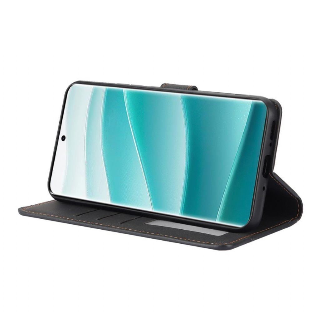 Leren Hoesje Voor Xiaomi Redmi Note 14 Pro 4g Suède-effect Met Bandje