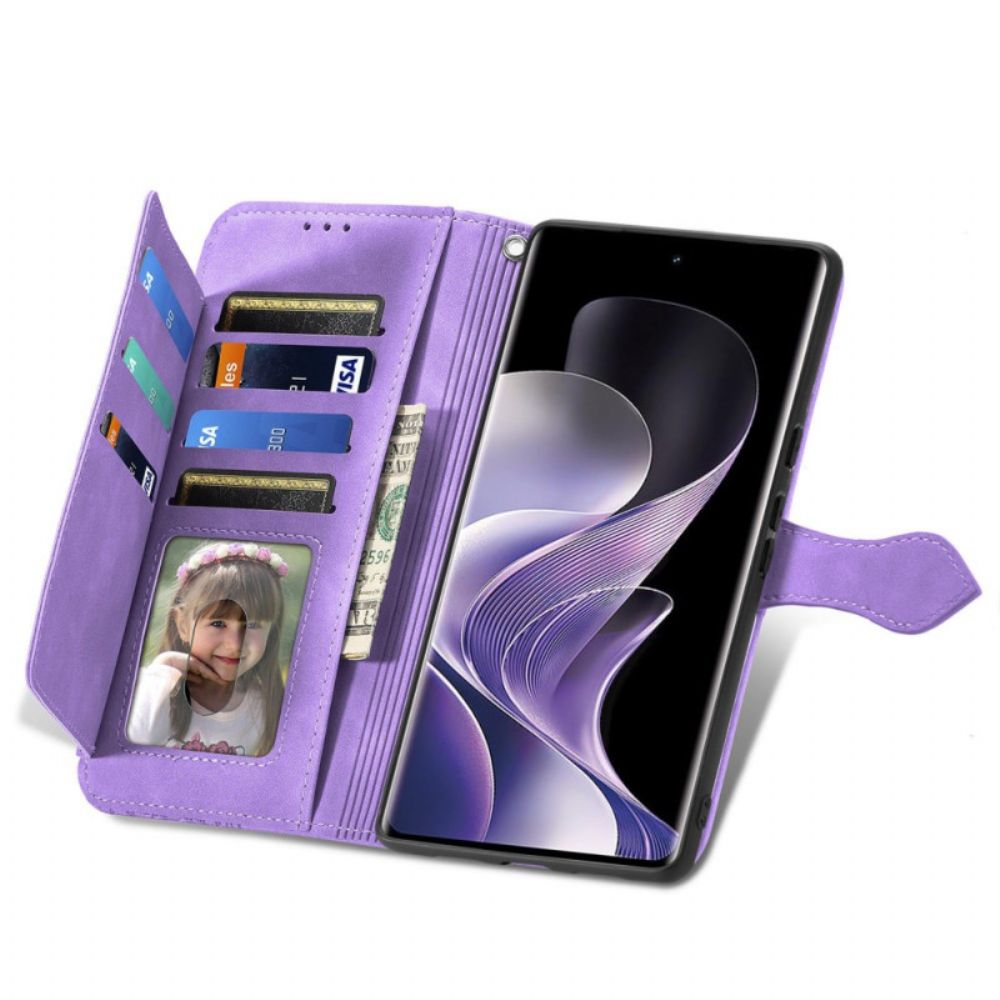 Leren Hoesje Voor Xiaomi Redmi Note 14 Pro 4g Suède Veters Effect