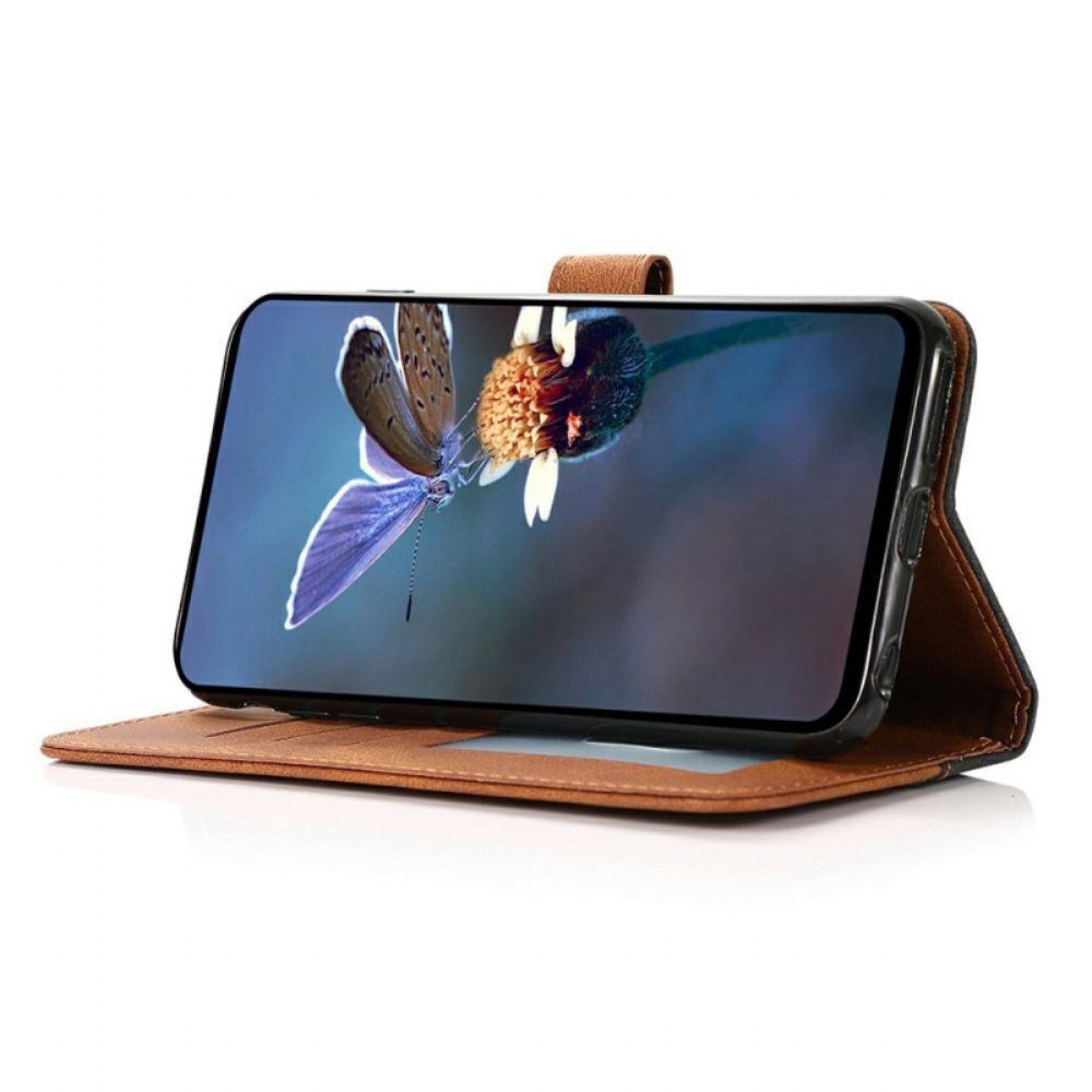 Leren Hoesje Voor Xiaomi Redmi Note 14 Pro 4g Tweekleurig