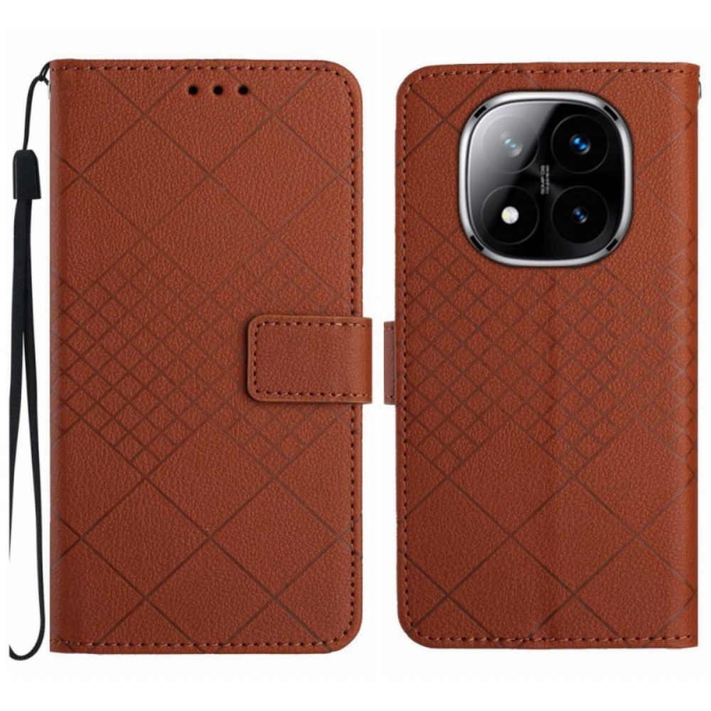 Leren Hoesje Xiaomi Redmi Note 14 Pro 4g Diamanten Bescherming Hoesje