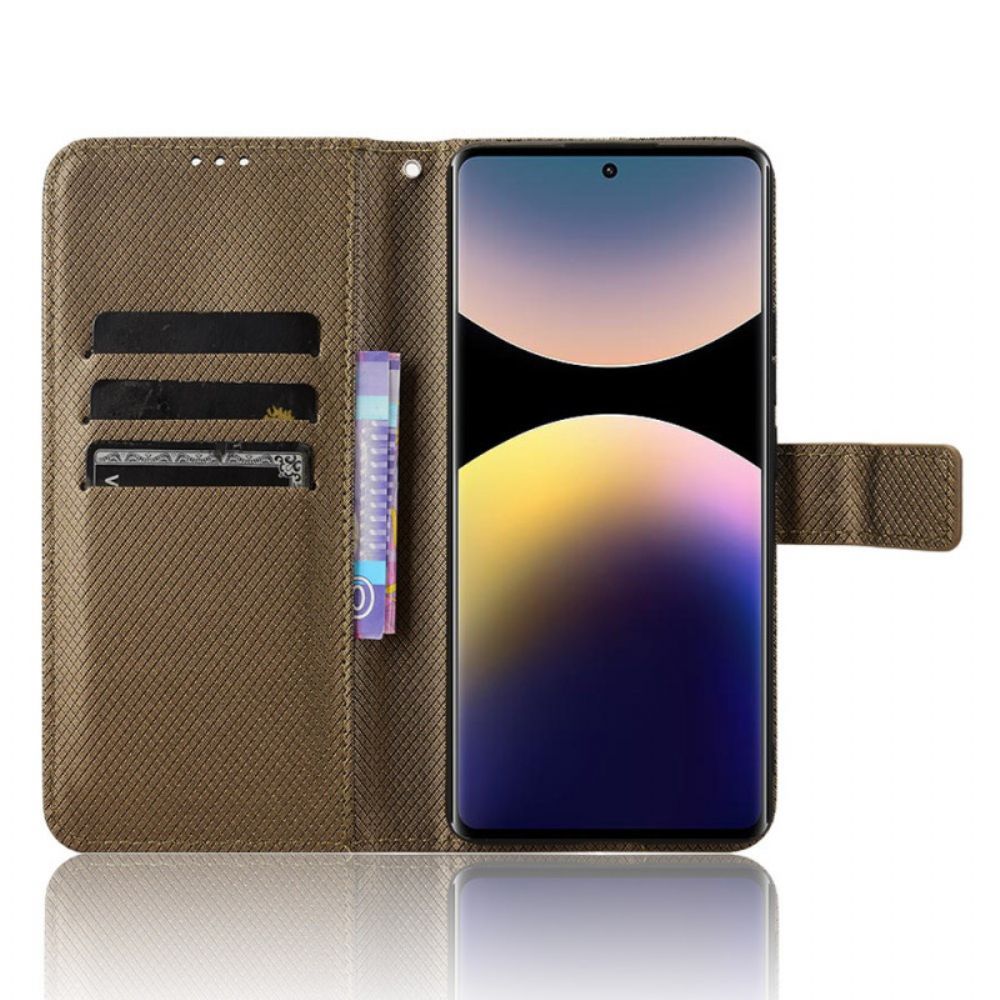 Leren Hoesje Xiaomi Redmi Note 14 Pro 4g Diamanttextuur