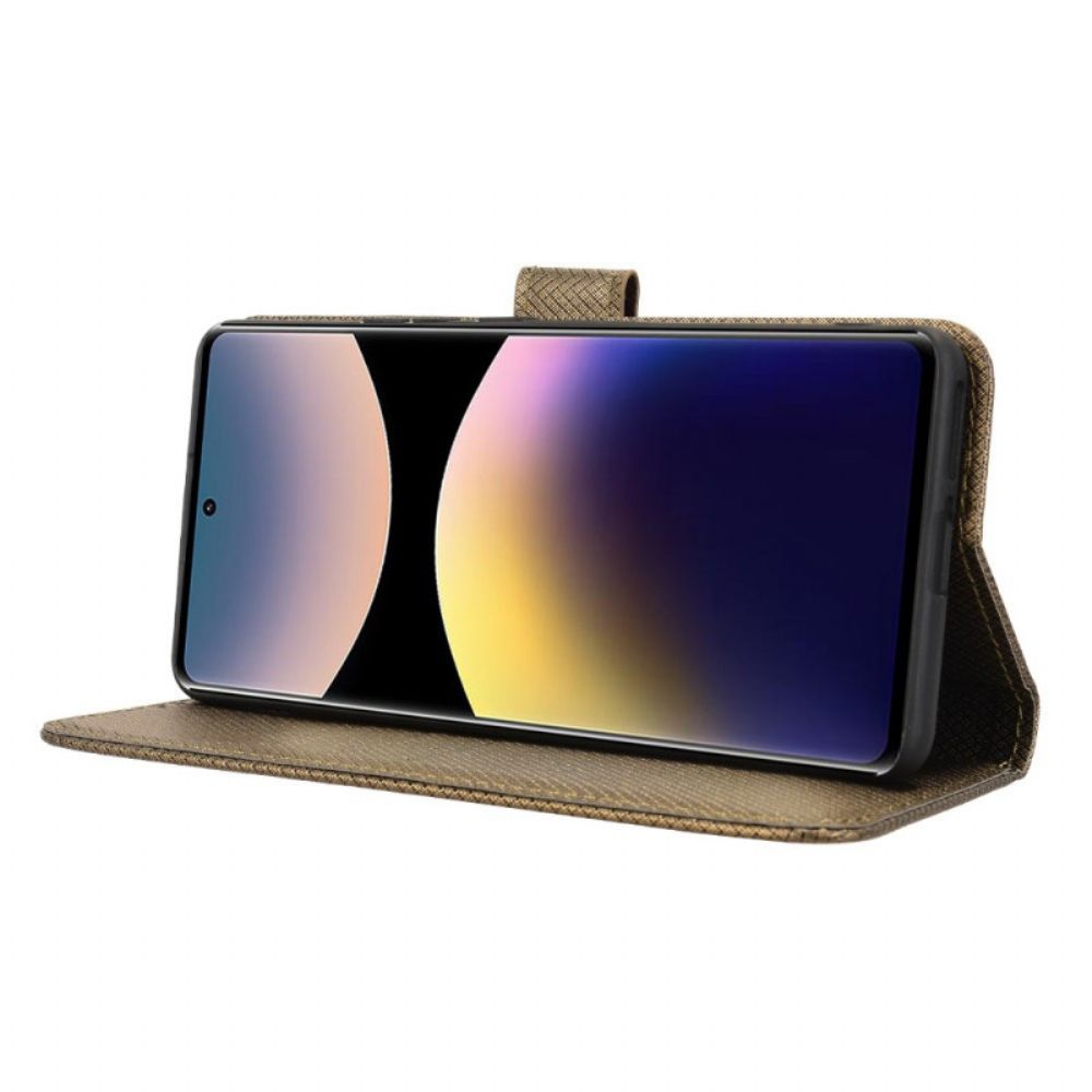 Leren Hoesje Xiaomi Redmi Note 14 Pro 4g Diamanttextuur