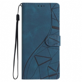 Leren Hoesje Xiaomi Redmi Note 14 Pro 4g Driehoeken Bescherming Hoesje