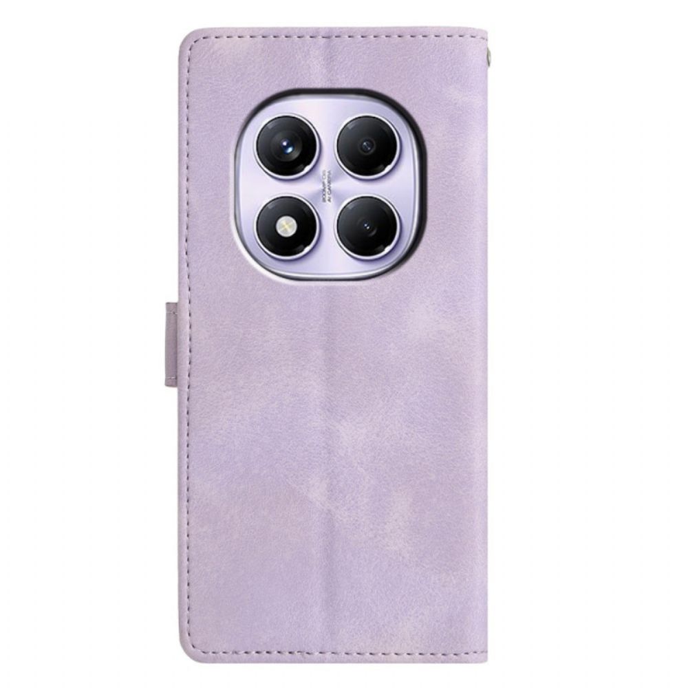 Leren Hoesje Xiaomi Redmi Note 14 Pro 4g Driehoeken Bescherming Hoesje