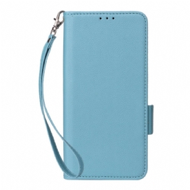 Leren Hoesje Xiaomi Redmi Note 14 Pro 4g Lychee Kunstleren Bandje Bescherming Hoesje