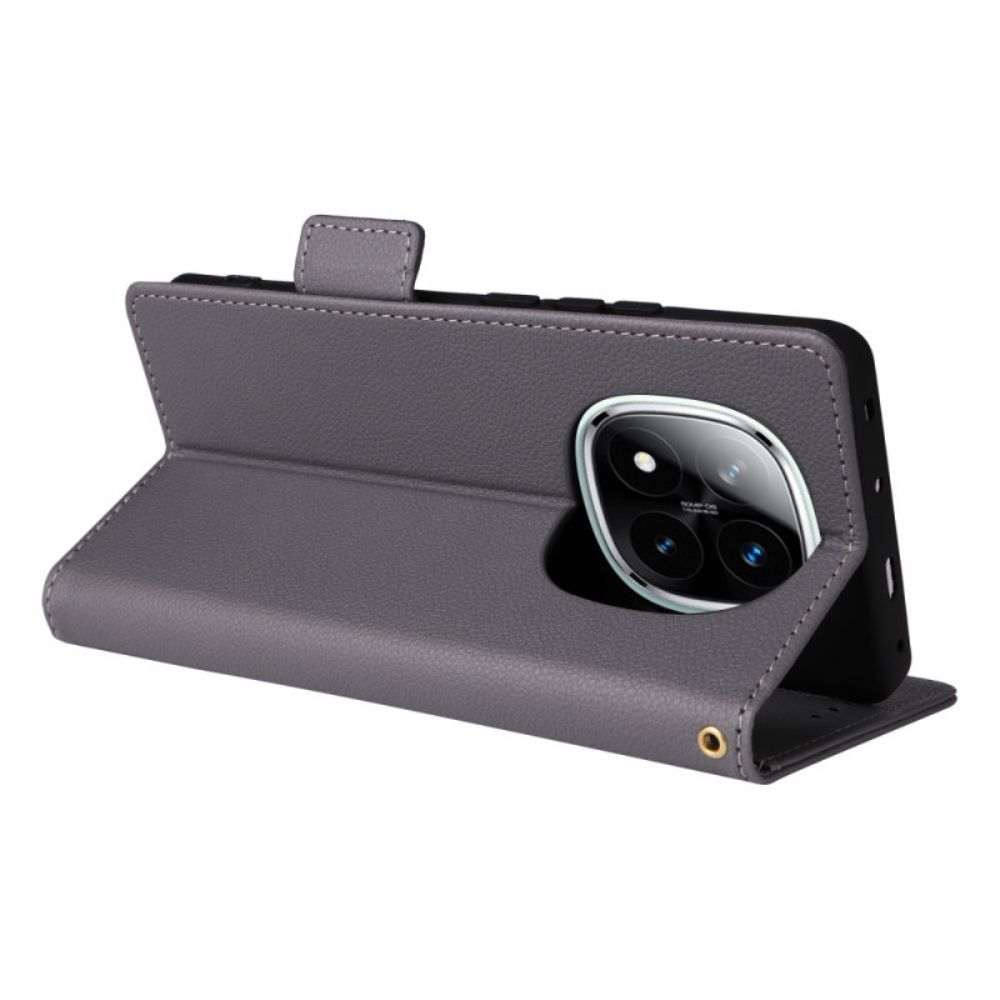 Leren Hoesje Xiaomi Redmi Note 14 Pro 4g Lychee Kunstleren Bandje Bescherming Hoesje