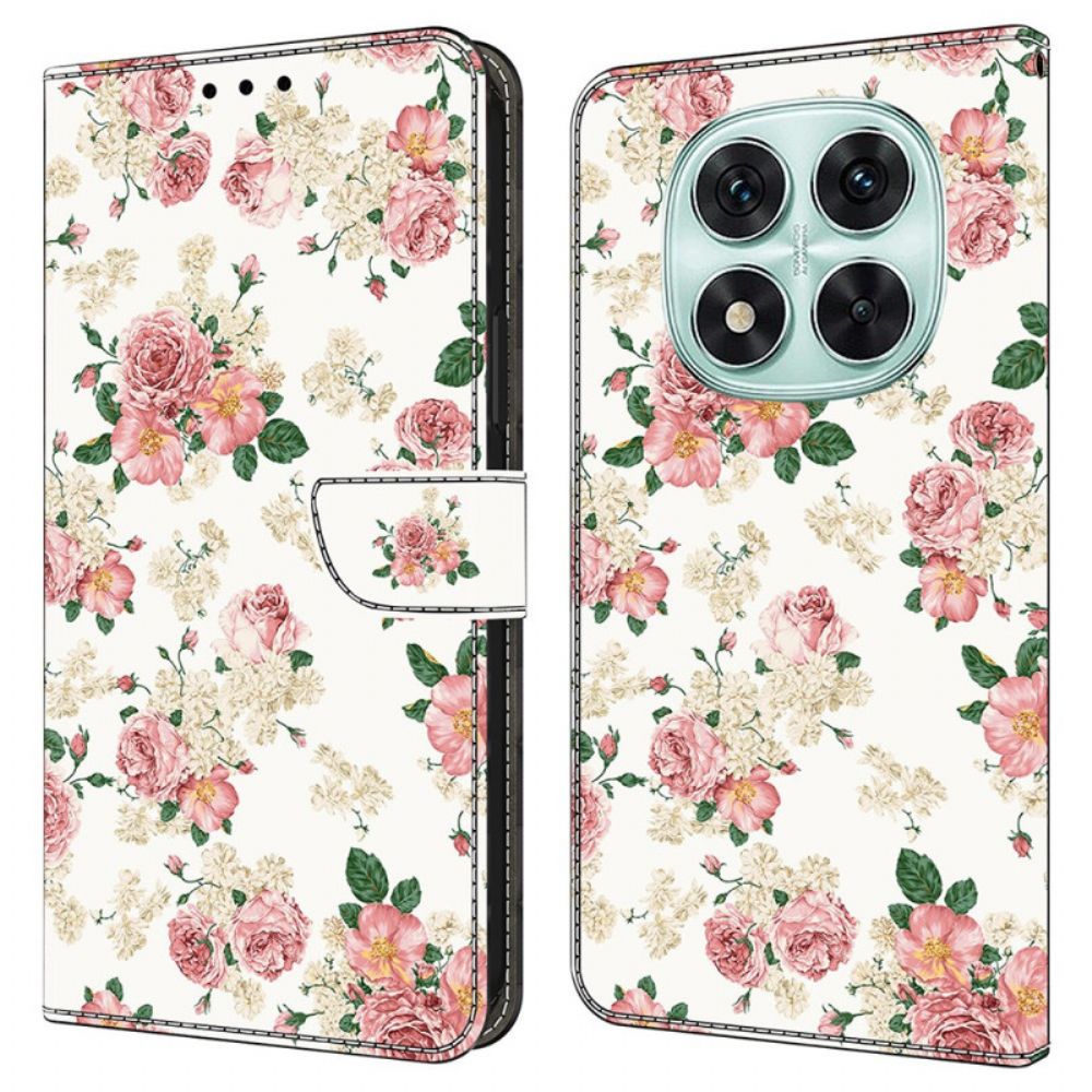 Leren Hoesje Xiaomi Redmi Note 14 Pro 4g Pioenrozen Bescherming Hoesje