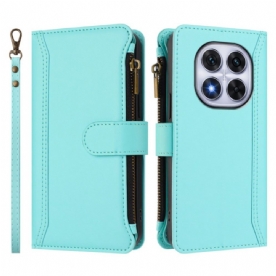 Leren Hoesje Xiaomi Redmi Note 14 Pro 4g Portemonnee Met 9 Kaartsleuven En Koord Bescherming Hoesje