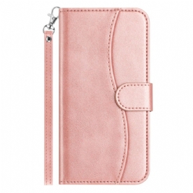 Leren Hoesje Xiaomi Redmi Note 14 Pro 4g S-design Met Bandje Bescherming Hoesje