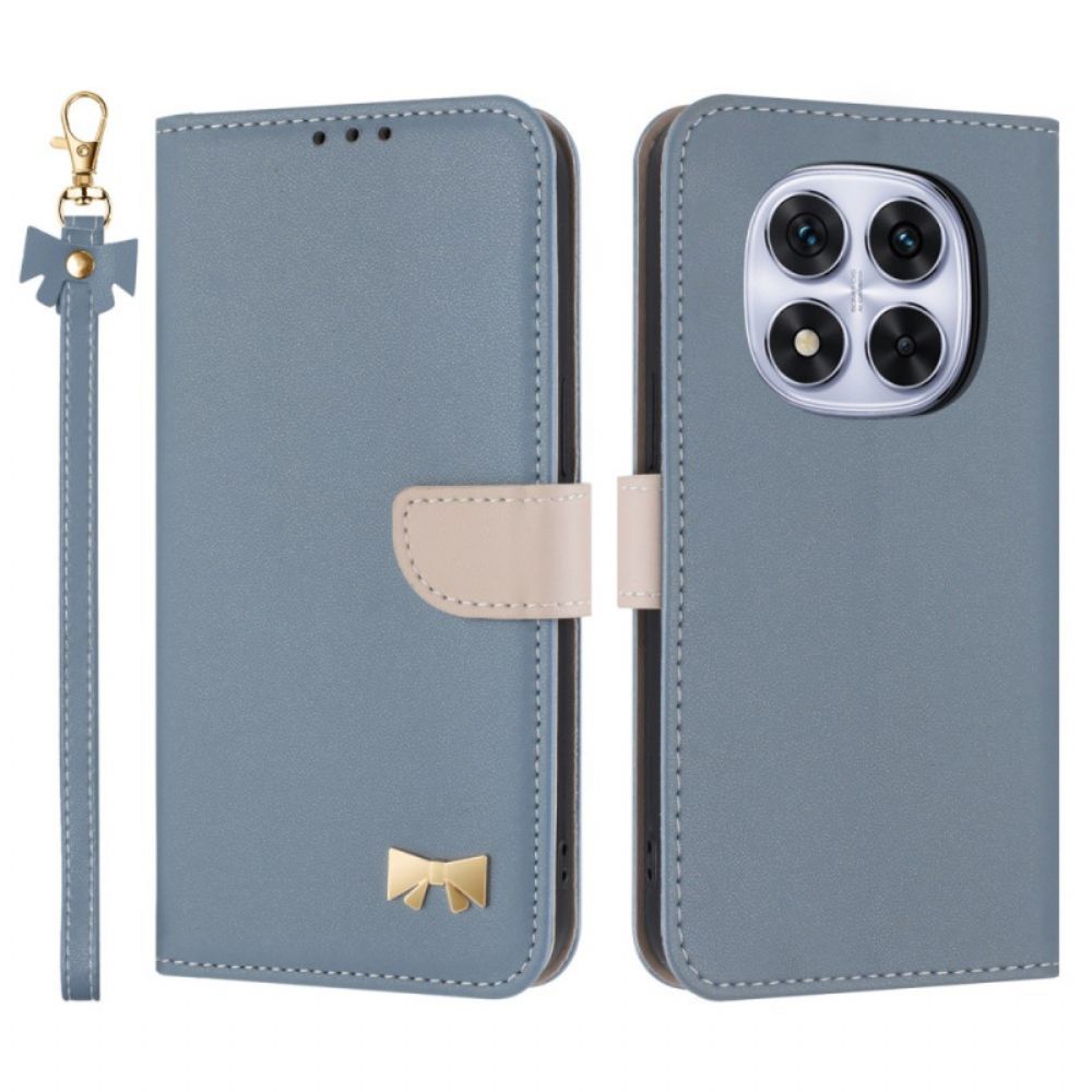 Leren Hoesje Xiaomi Redmi Note 14 Pro 4g Strikje Met Bandje