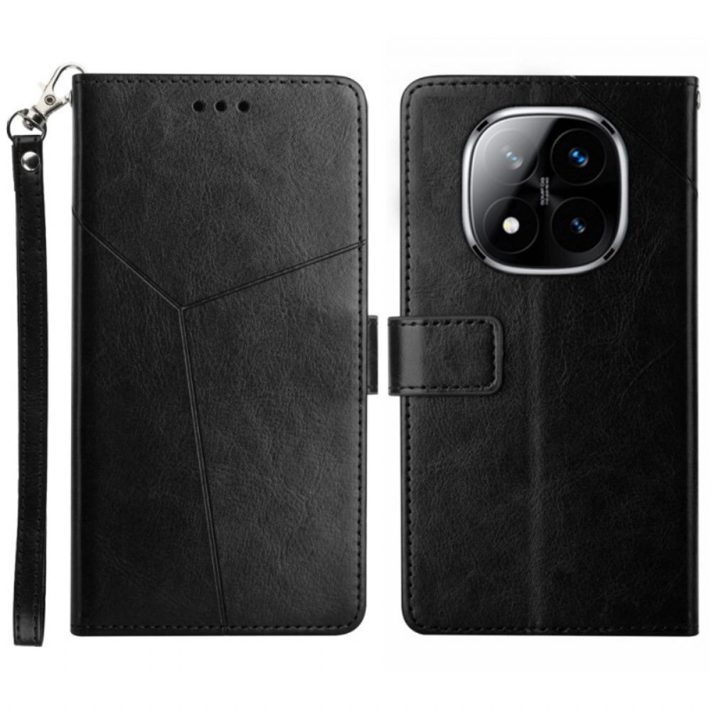 Leren Hoesje Xiaomi Redmi Note 14 Pro 4g Y-design Met Riem Bescherming Hoesje