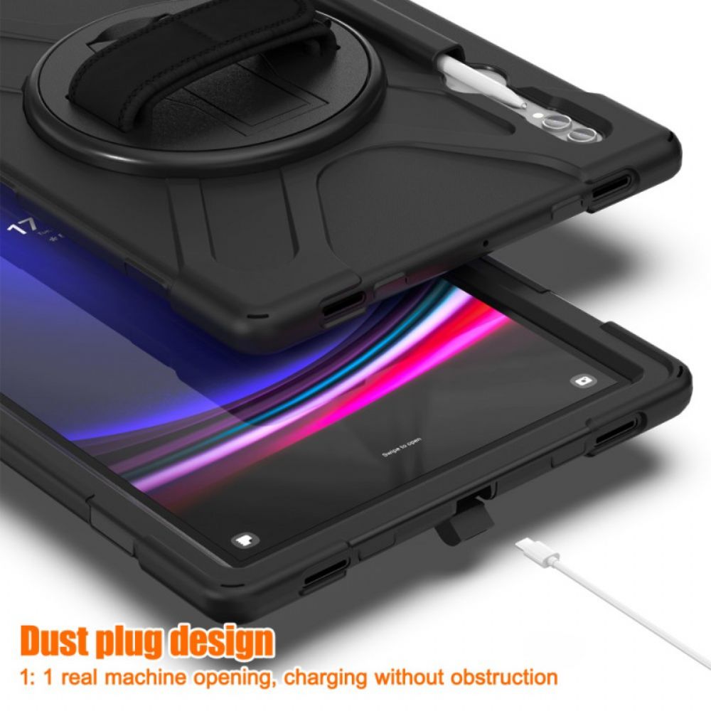 Hoesje Samsung Galaxy Tab S10 Ultra Drievoudige Beschermingsband En Standaard Bescherming Hoesje